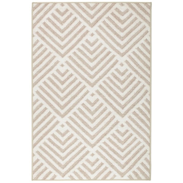 Cleo Machine Washable Cement 4 ft. x 6 ft. Indoor Area Rug