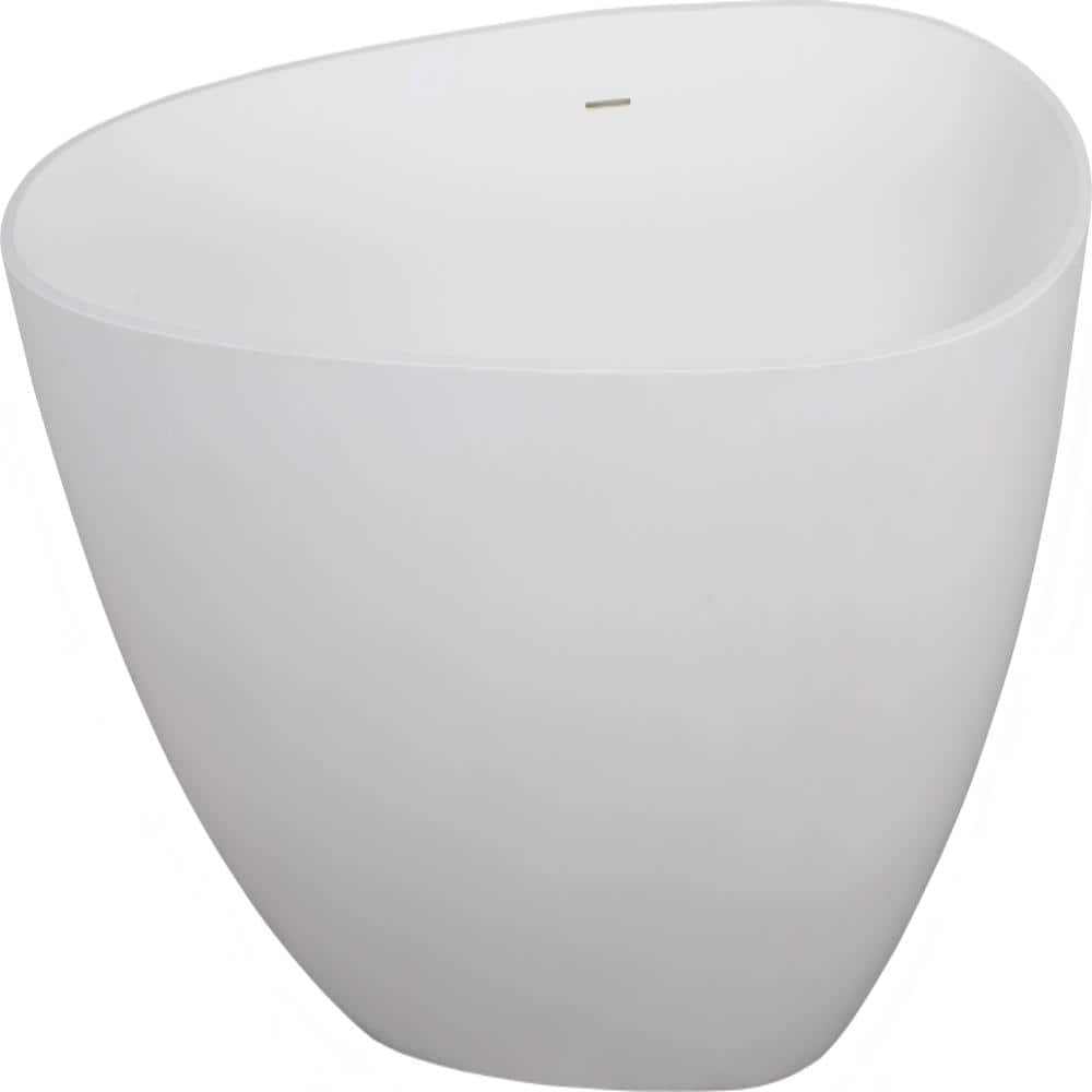 67 in. x 33.5 in. Solid Surface Flatbottom Freestanding Bathtub Luxury Oval Soaking Tub in Matte White price history on PriceWatchPro