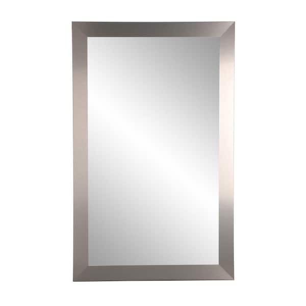 BrandtWorks Large Rectangle Silver Modern Mirror (55 in. H x 32 in. W)