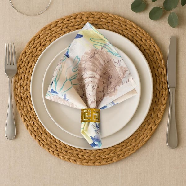 Threadmade Home Seabiscuit Coastal Indoor/Outdoor Spring/Summer Cloth Napkins, Set of 4, Multicolor - 17"W x 17"L