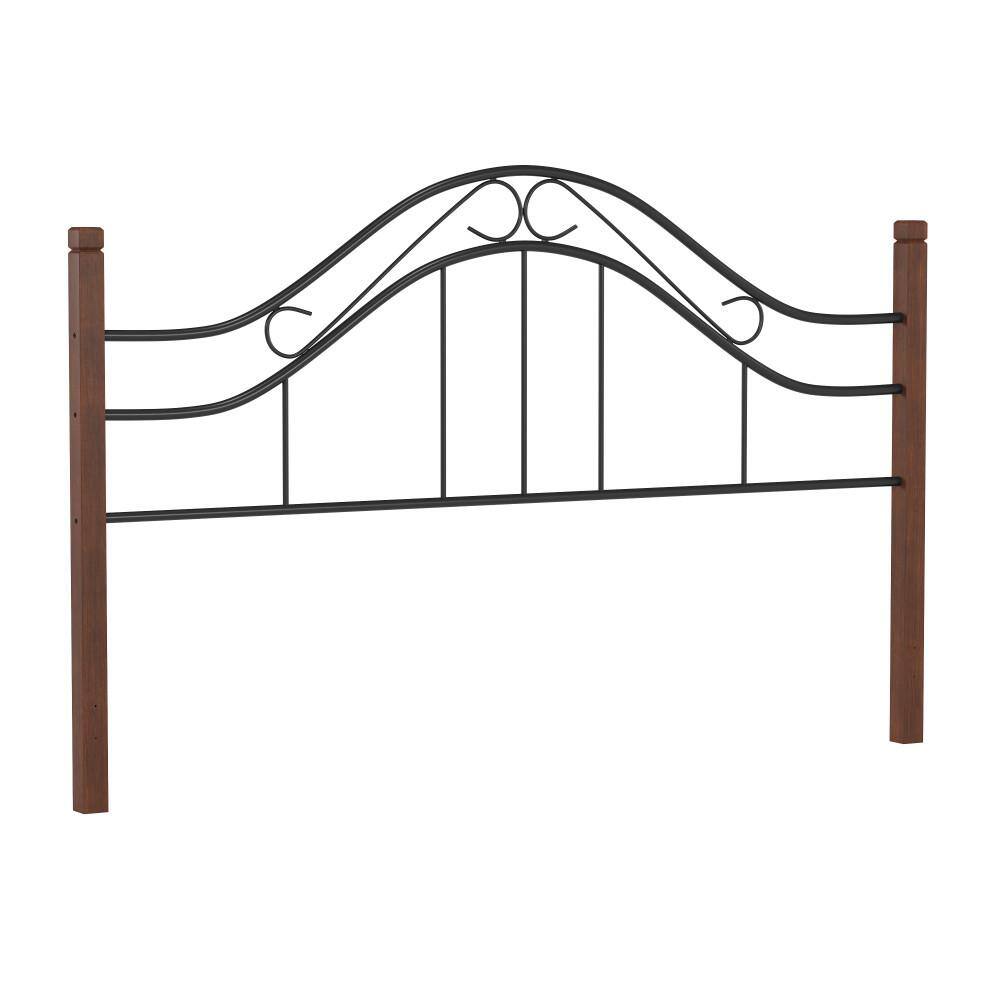 Matson King Cherry and Black Metal Headboard