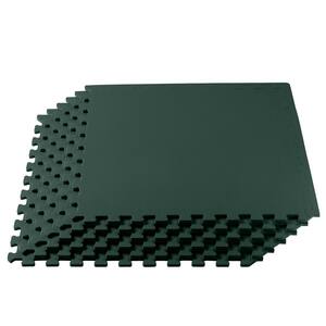 Hunter Green 24 in. W x 24 in. L x 1/2 in.Thick Multipurpose EVA Foam Exercise/Gym Tiles (12 tiles/pack) (48 sq. ft.)