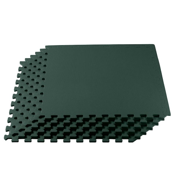 We Sell Mats Hunter Green 24 in. W x 24 in. L x 1/2 in.Thick Multipurpose EVA Foam Exercise/Gym Tiles (12 tiles/pack) (48 sq. ft.)