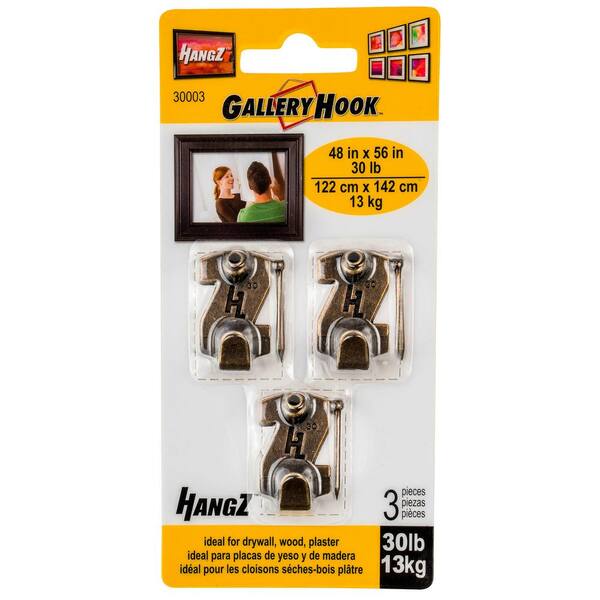 HangZ 30 lb. Gallery Picture Hooks (3-Pack)