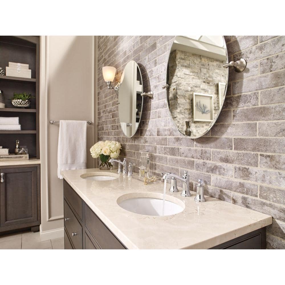 Chrome Two-Handle Widespread Bathroom Faucet with Metal Handles