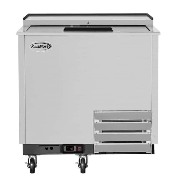Koolmore 36 in. with 9 cu. ft. Capacity Commercial Auto / Cycle Defrost Glass Froster Chest Freezer in Stainless-Steel
