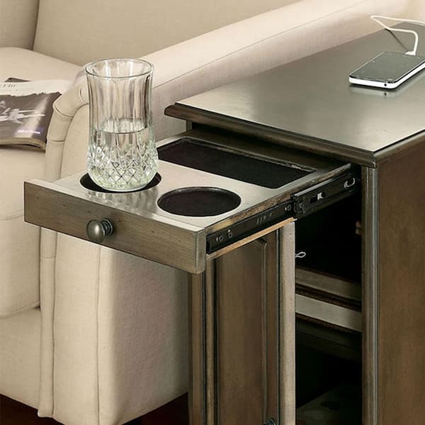 William's Home Furnishing Lilith I Side Table with Built-in USB