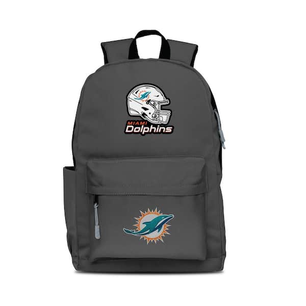 Mojo 17 in. Gray Miami Dolphins 2-Logo Campus Laptop Backpack