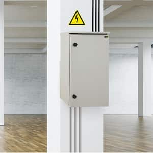 Electrical Enclosure Box 24 x 16 x 10 in. NEMA 4X Junction Box IP65 Carbon Steel Hinge with Rain Hood for Outdoor Indoor