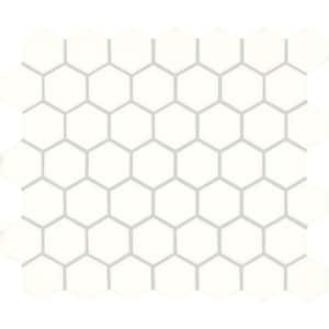 Restore Bright White 10 in. x 12 in. Glazed Ceramic Hexagon Mosaic Tile (0.81 sq. ft./Each)