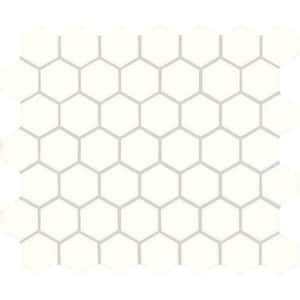 Restore Bright White 10 in. x 12 in. Glazed Ceramic Hexagon Mosaic Tile (9.72 sq. ft./case)