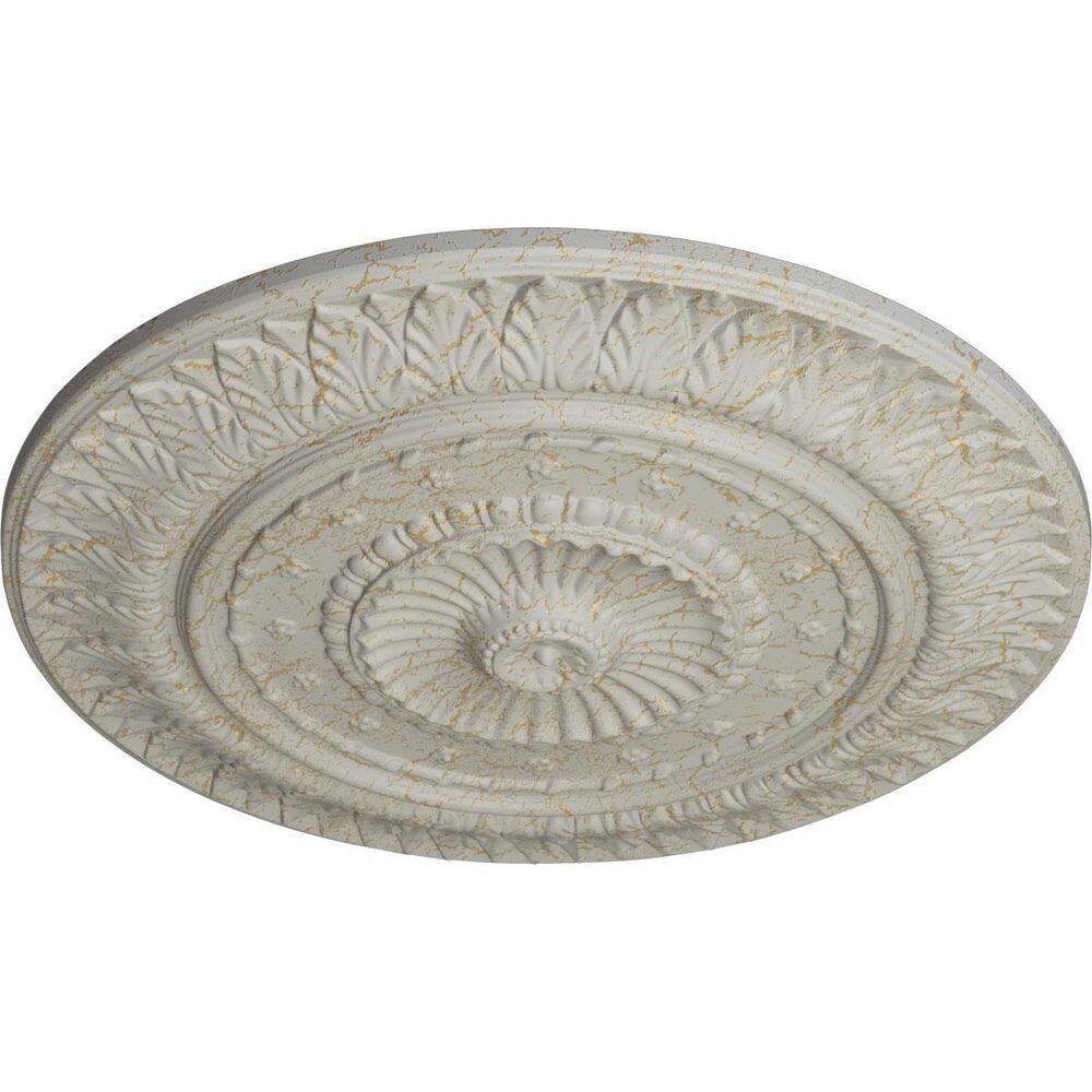 Hand-Painted Cream Crackle Urethane Ceiling Medallion