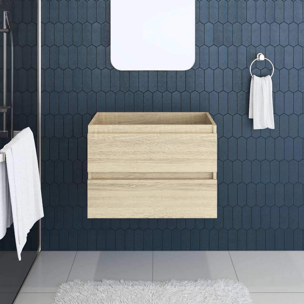 Salt 29 in. W x 18 in. D x 21 in. H Wall-Mounted Floating Bath Vanity Cabinet without Top in White Oak price history on PriceWatchPro