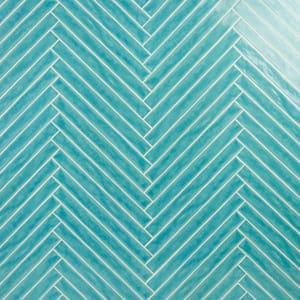 Nantucket Turquoise 2 in. x 20 in. Polished Crackled Ceramic Subway Wall Tile (20 pieces/5.38 sq. ft./Case)