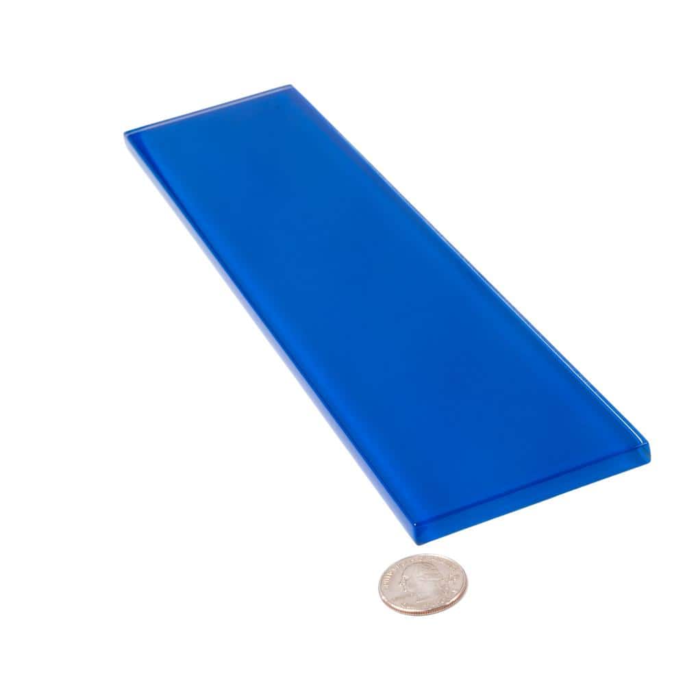 Cobalt Blue 3" x 12" Polished Glass Subway Wall Tile