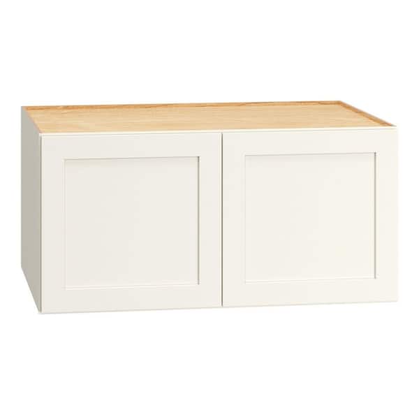 QuickShip Cottage 37 in. W x 24 in. D x 18 in. H Assembled Plywood Shaker Wall Bridge Kitchen Cabinet in White