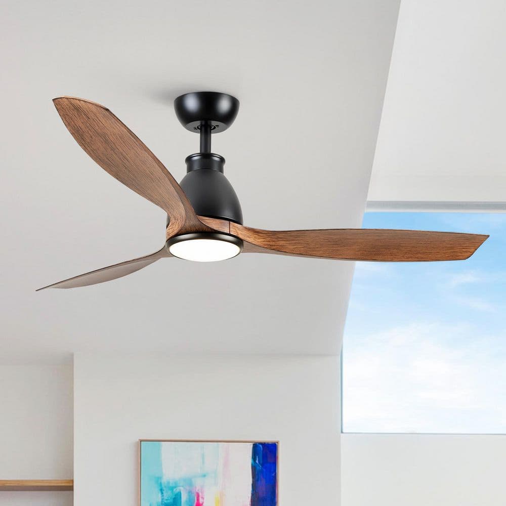 Splenda 52 in. Indoor Matte Black Farmhouse Ceiling Fan with Light and ABS Wood Grain Blades price history on PriceWatchPro