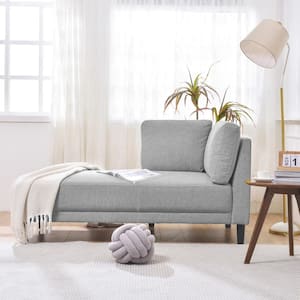 Mid-Century Modern Linen Chaise Lounge,Corner Lounge Chair, Sofa Bed, Gray