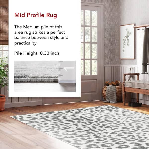 Home Decorators Collection Sebastian Leopard Print Gray 7 ft. x 9
