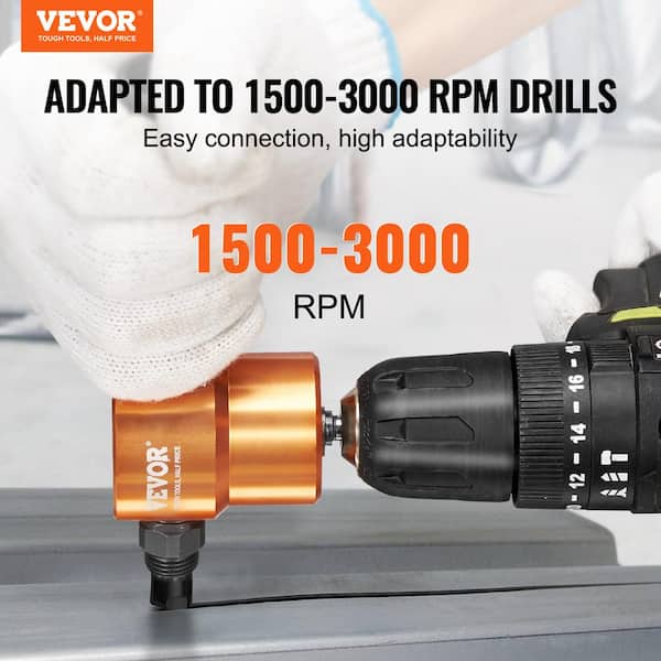Double Head Sheet Metal Nibbler Cutter, 360 Degree Metal Nibbler Drill Attachment, for Straight Curve and Circle Cutting