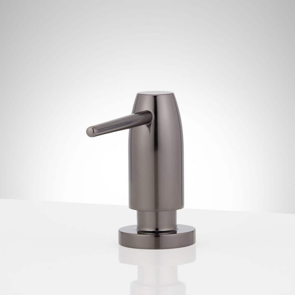 Satin Black Metal Deck Mounted Soap Dispenser