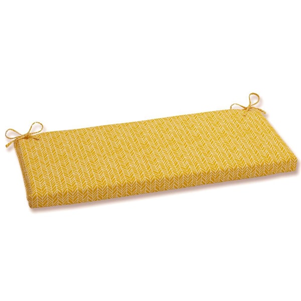 Pillow Perfect Other Rectangular Outdoor Bench Cushion in Yellow