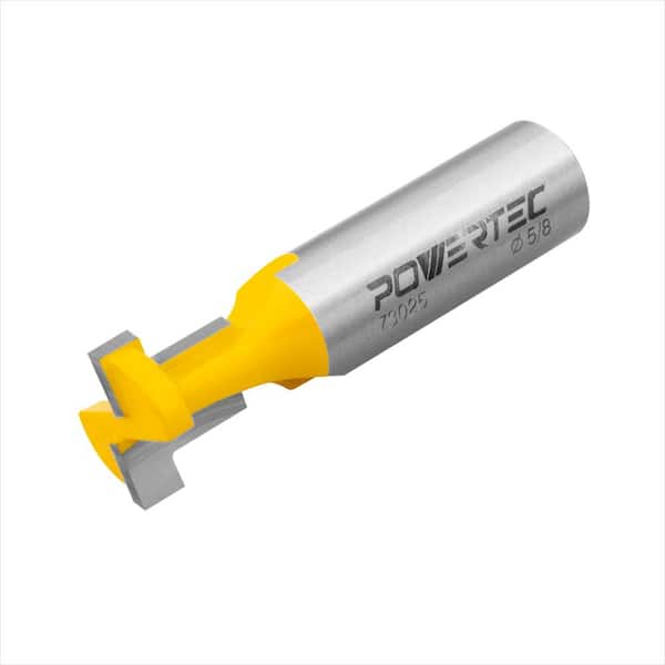 POWERTEC 5/8 in. Dia x 3/16 in. H X 1/2 in. Shank Carbide Tipped T Slot Router Bit