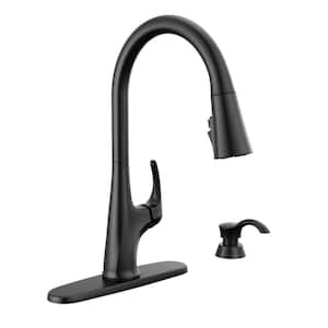 Hyde Single-Handle Pull Down Sprayer Kitchen Faucet with ShieldSpray Technology in Matte Black