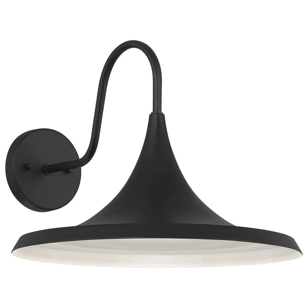 Pella 16.5 in 1-Light Black Integrated LED Flush Mount Ceiling Light
