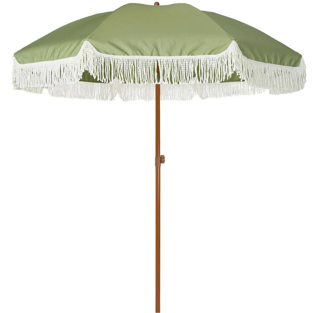 7 ft. Metal Beach Umbrella in Sage Green with Tassel price history on PriceWatchPro