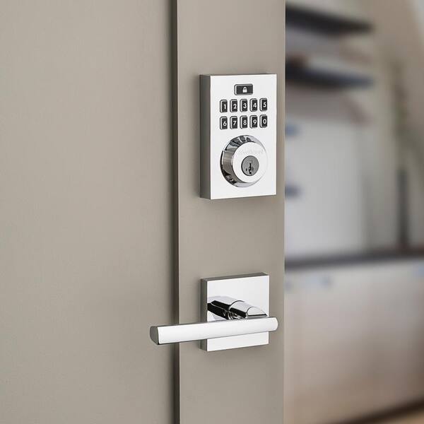 Z-Wave SmartCode 914 Contemporary Single Cylinder Satin Nickel Electronic Deadbolt Featuring SmartKey Security