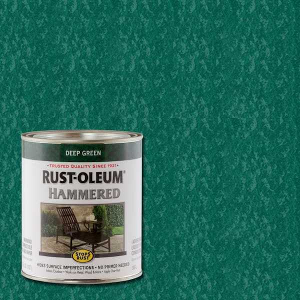 Rust-Oleum Stops Rust 1 qt. Deep Green Hammered Rust Preventive Paint (2-Pack)