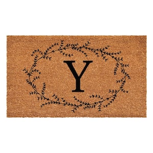 Rustic Leaf Vine Monogrammed Doormat, 36" x 72" (Letter Y)