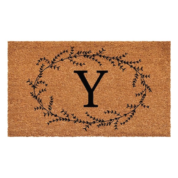 Calloway Mills Rustic Leaf Vine Monogrammed Doormat, 36" x 72" (Letter Y)