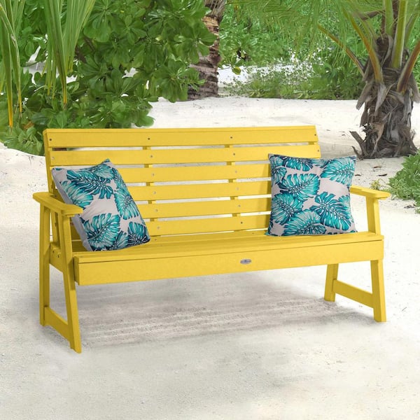 Highwood Riverside 5 ft. 2-Person Sunbeam Yellow Recycled Plastic Garden Bench