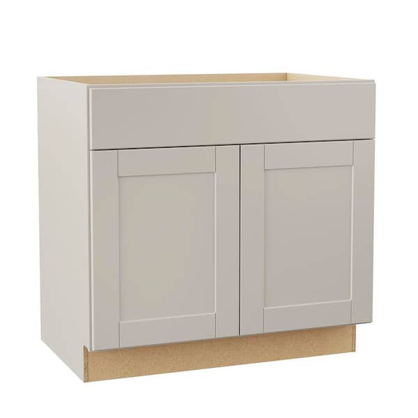 Shaker 36 in. W x 24 in. D x 34.5 in. H Assembled Base Kitchen Cabinet in Dove Gray with Ball-Bearing Drawer Glides