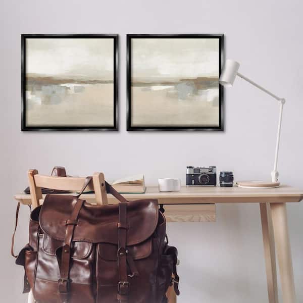 Earthy Landscape Impressions by June Erica Vess 2-Piece Black Floater Frame Abstract Graphic Art Print 25 in. x 25 in.