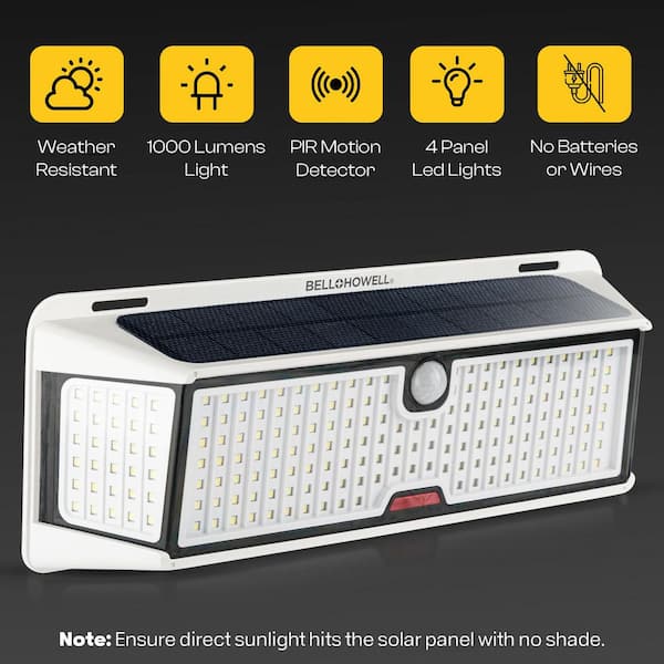 Solar Motion Sensor Wall Light – 30W 600 LM Super Bright LED With USB Charging, Clip Mount, 3 Modes, Waterproof Outdoor Lamp