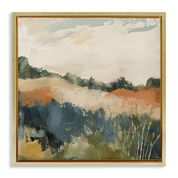 Abstract Neutral Landscape by Irena Orlov 1 Piece Gold Floater Frame Nature Graphic Art Print 25 in. x 25 in.