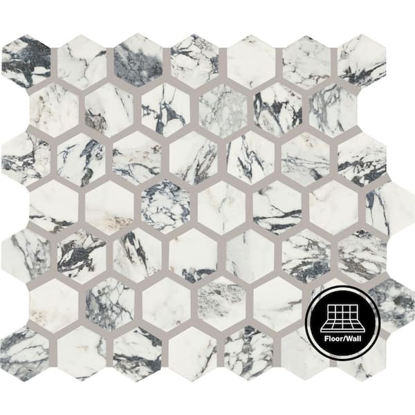 Daltile Lamora Capri 12 in. x 10 in. Glazed Ceramic Hexagon Mosaic Tile (9.72 sq. ft./Case)