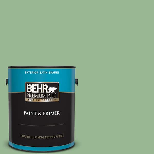 BEHR PREMIUM PLUS 1 gal. #M400-4 Brookview Satin Enamel Exterior Paint & Primer