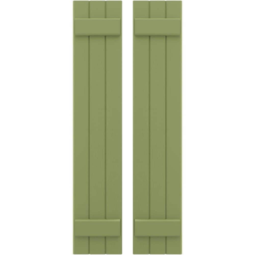 10-1/2 in. W x 41 in. H Americraft 3-Board Exterior Real Wood Joined Board and Batten Shutters in Moss Green price history on PriceWatchPro