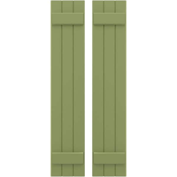 Ekena Millwork 10-1/2 in. W x 49 in. H Americraft 3-Board Exterior Real Wood Joined Board and Batten Shutters in Moss Green