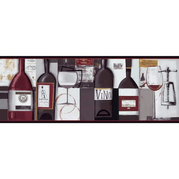 York Wallcoverings Inspired By Color Contemporary Wine Wallpaper Border