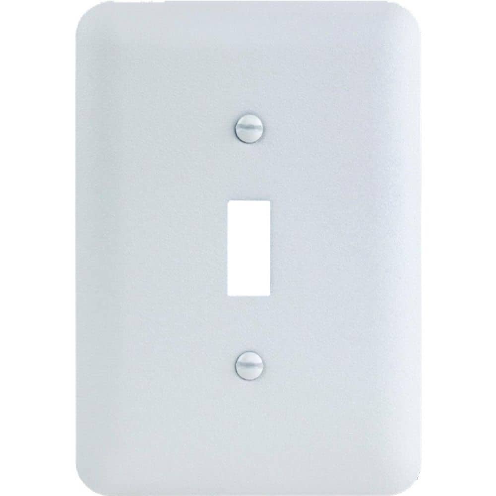 Hampton Bay Perry 1Gang Toggle Metal Wall Plate, White (Textured
