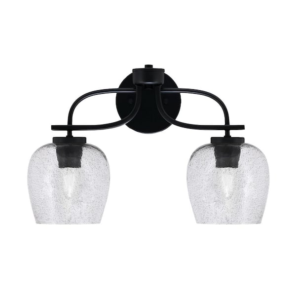 Unbranded Olympia 17.5 in. 2-Light Matte Black Vanity Light