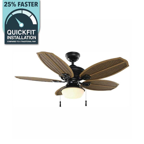 Palm Beach III 48 in. LED Indoor/Outdoor Natural Iron Ceiling Fan with Light Kit