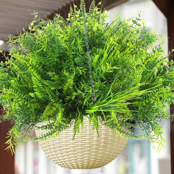 3.9 in. Artificial Greenery Shrub Mix Color Family Outdoor UV