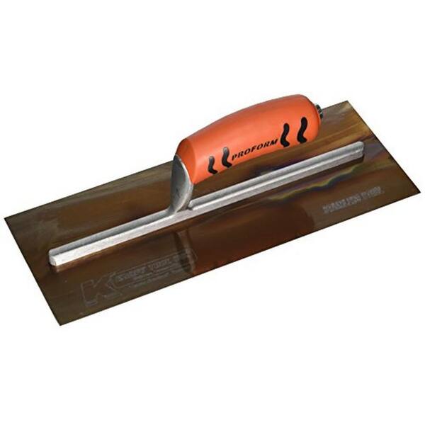 Kraft Tool Co. 13 in. x 5 in. Golden Stainless Steel Finish Trowel with Proform Handle