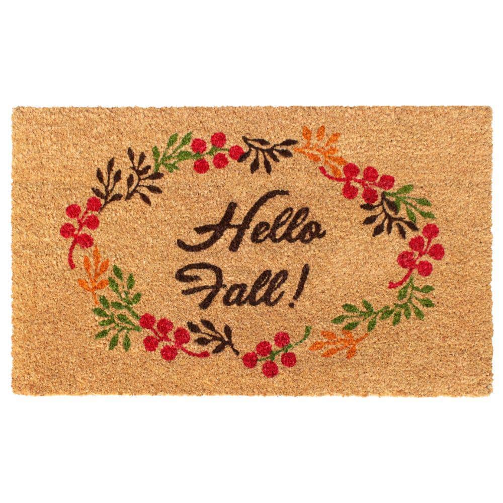 Brown 18 in. x30 in. Machine Tufted Hello Fall Doormat